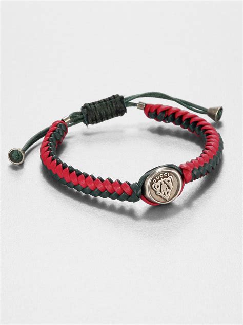 gucci men's bracelet leather